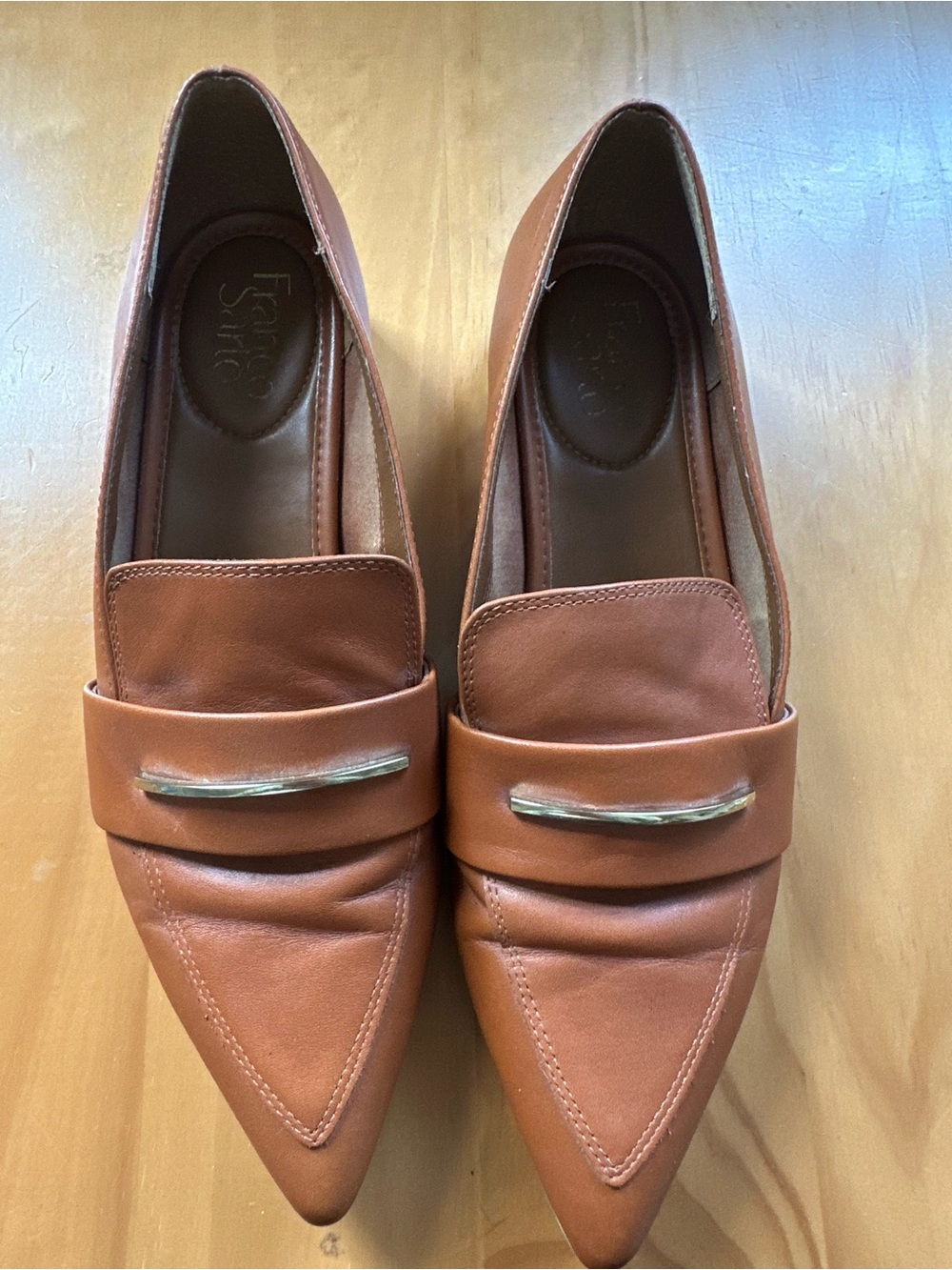 Franco Sarto Pointed Loafers in Cognac